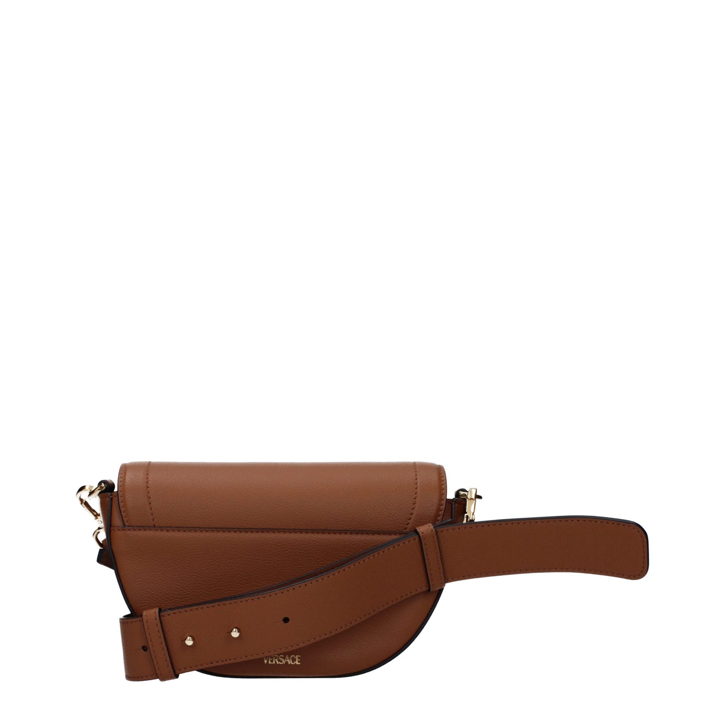 Versace Brown Leather Crossbody Bag