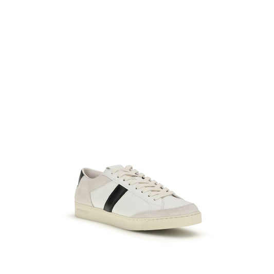 Tom Ford White Calf Leather Bos Taurus Sneakers