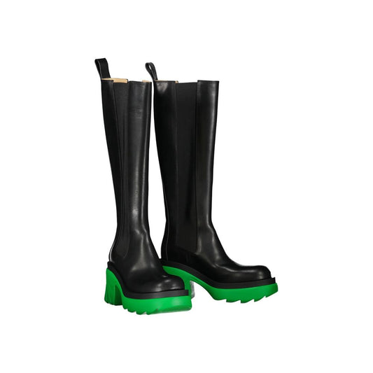 Bottega Veneta Black Leather Over The Knee