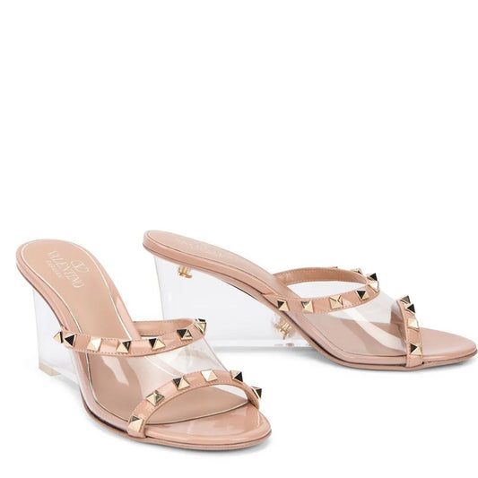 Valentino Garavani Beige Leather Mules