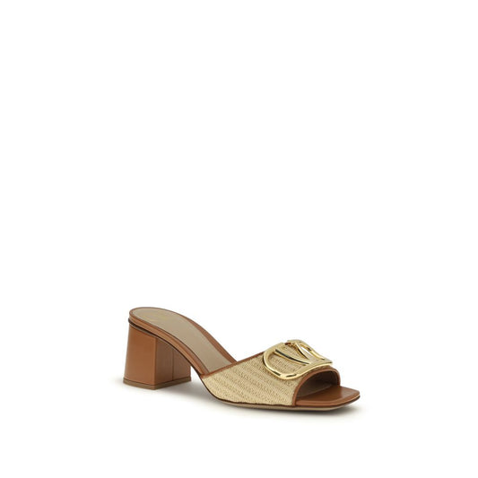 Valentino Garavani Beige Cotton Platform Sandals
