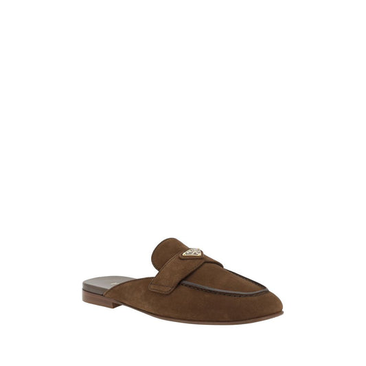 Prada Brown Calf Leather Bos Taurus Mules