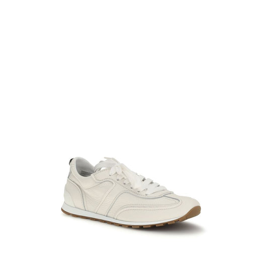 Brunello Cucinelli White Calf Leather Bos Taurus Low Top Sneakers