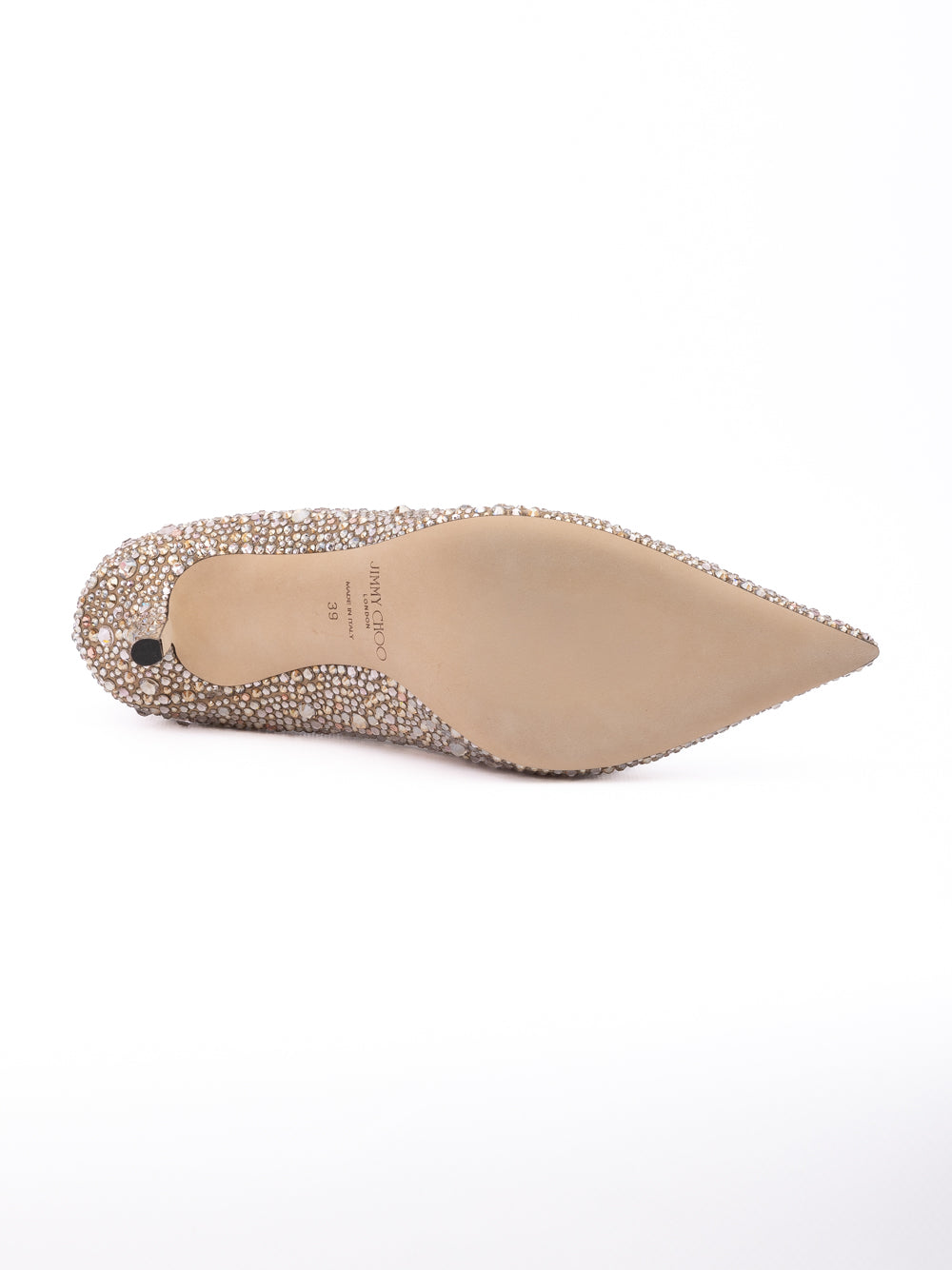 Jimmy Choo Light Bronze Crystal Love 85 Pumps