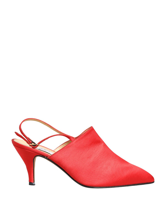 Dolce & Gabbana Red Suede Heel Slingback Shoes