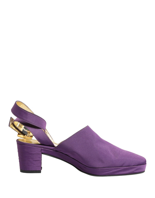 Dolce & Gabbana Purple Suede Sandals Shoes