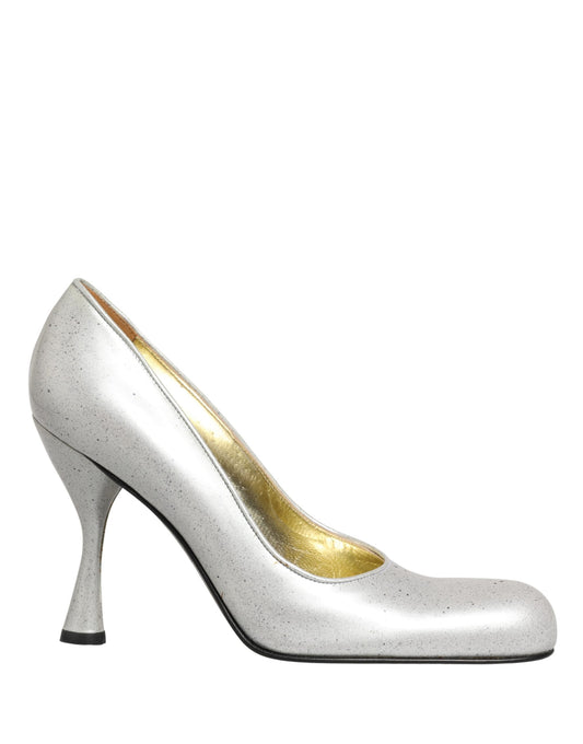 Dolce & Gabbana White Leather High Heels Women Pumps Shoes