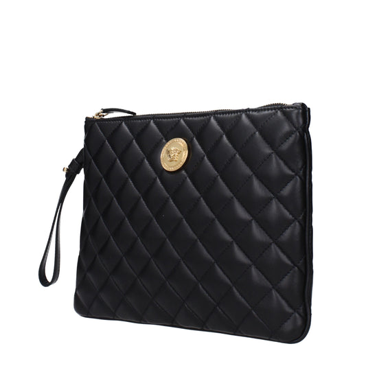 Versace Black Leather Clutch Bag