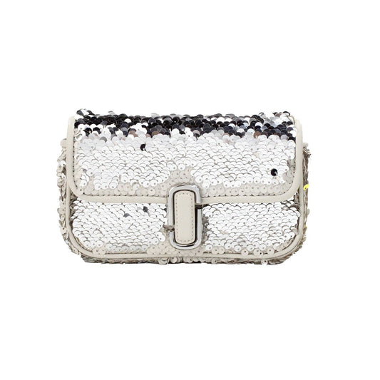 Marc Jacobs The Mini J Marc Shoulder Bag Cream Sequined Crossbody Bag