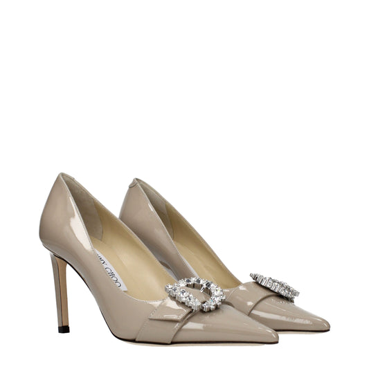 Jimmy Choo Gray Leather High Heel Pumps