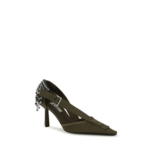 Prada Bicolor Cotton High Heel Pumps
