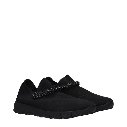 Jimmy Choo Black Fabric Slip-On Loafers