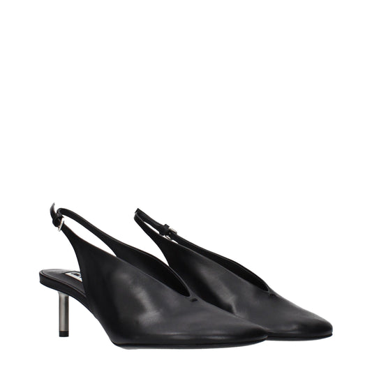 Jil Sander Black Leather Pumps