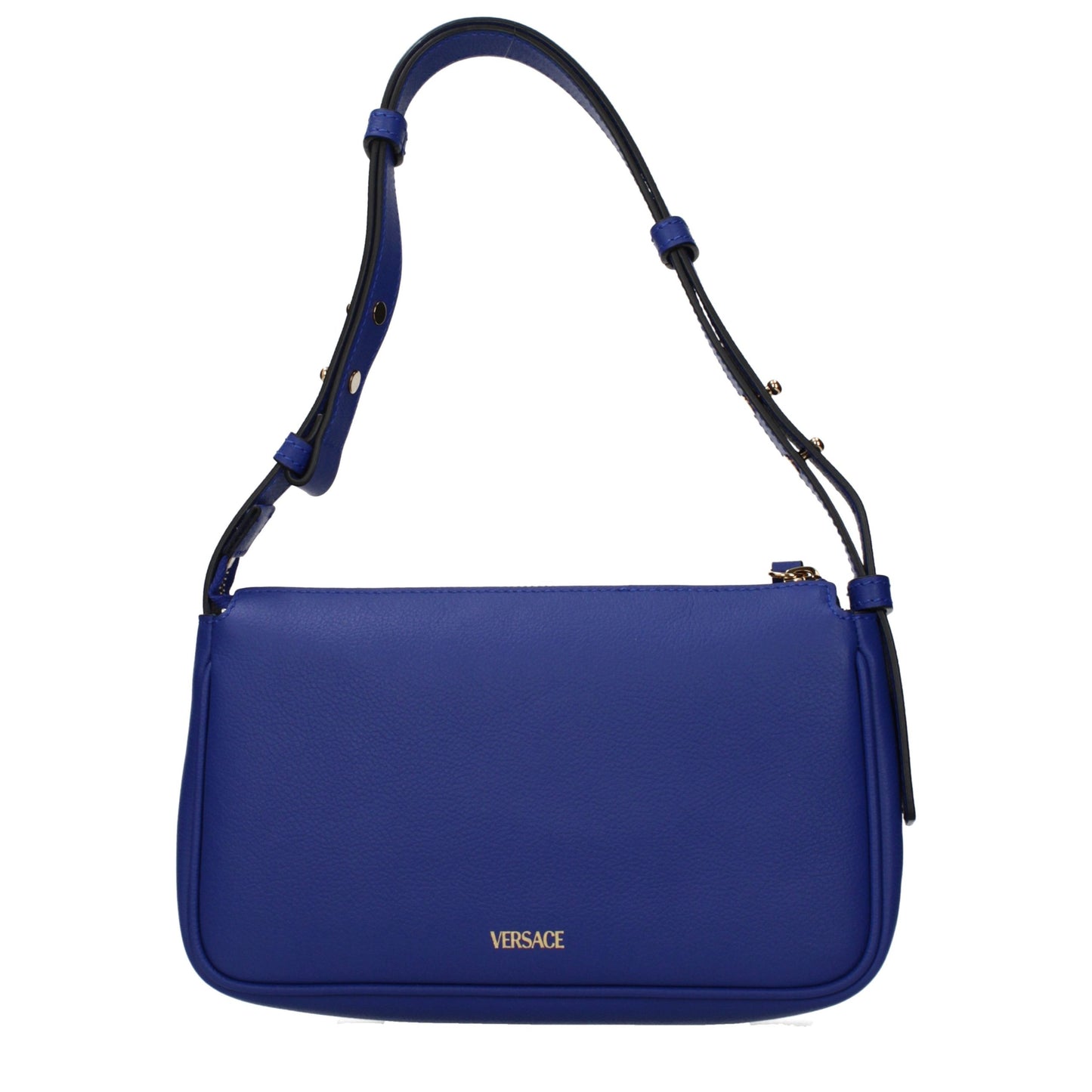 Versace Blue Leather Shoulder Bag
