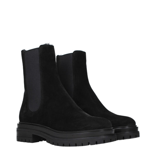 Gianvito Rossi Black Leather Ankle Boots