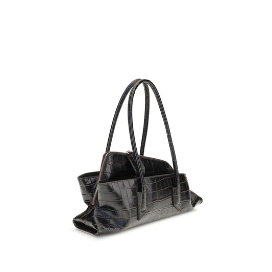 The Attico Black Calf Leather Bos Taurus Shoulder Bag