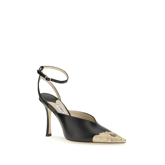 Jimmy Choo Black Calf Leather Bos Taurus High Heel Pumps