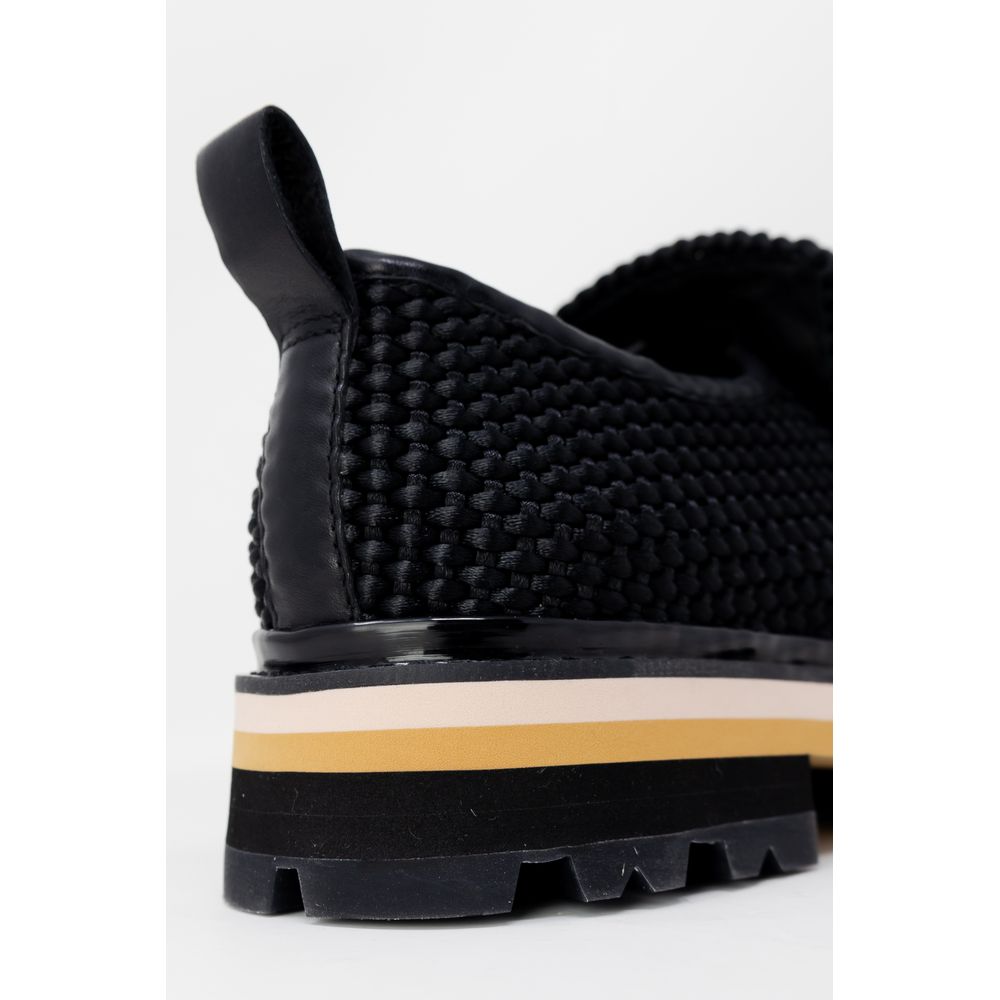 ASH Black Leather Platform Pumps