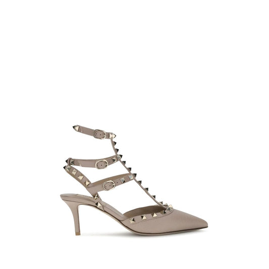 Valentino Garavani Gray Calf Leather Bos Taurus High Heel Pumps
