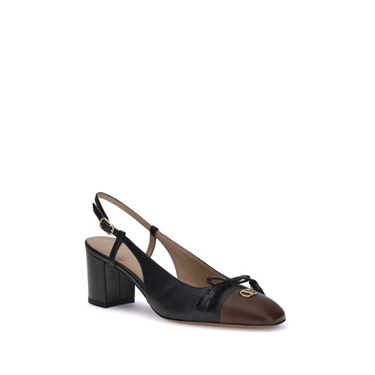 Valentino Garavani Black Goatskin Mid Heel Pumps