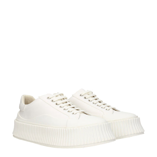 Jil Sander Blue Fabric Platform Sneakers