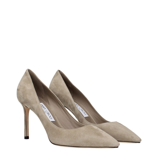 Jimmy Choo Gray Leather High Heel Pumps