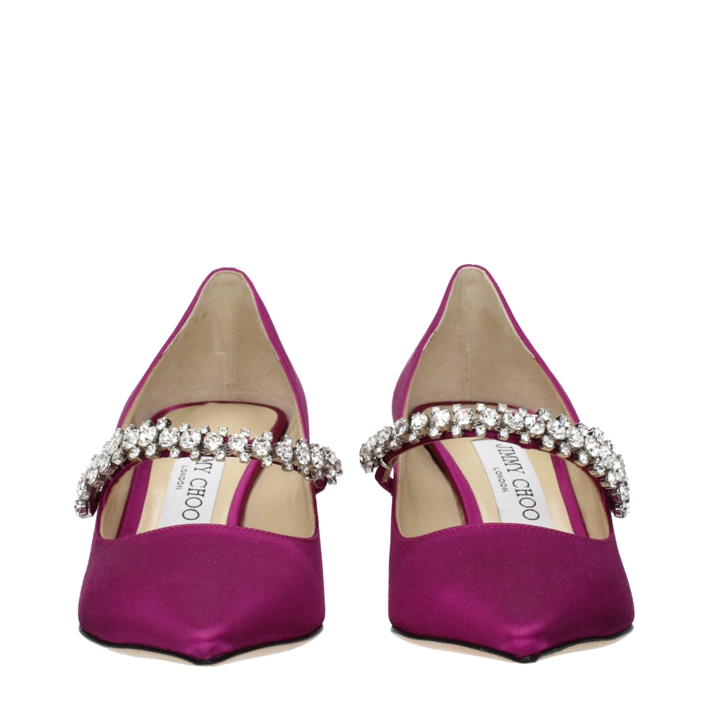Jimmy Choo Pink Satin Mid Heel Pumps