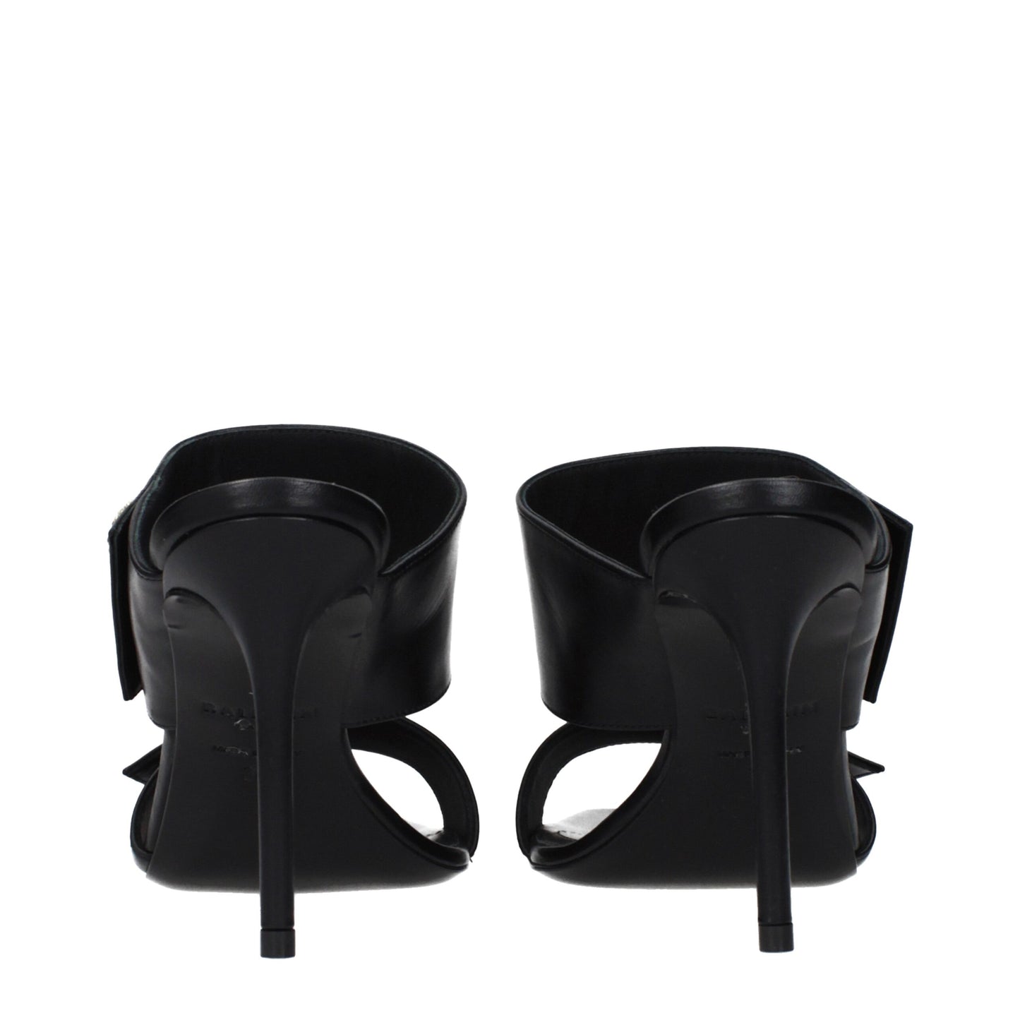 Balmain Black Leather Stiletto Heel Sandals