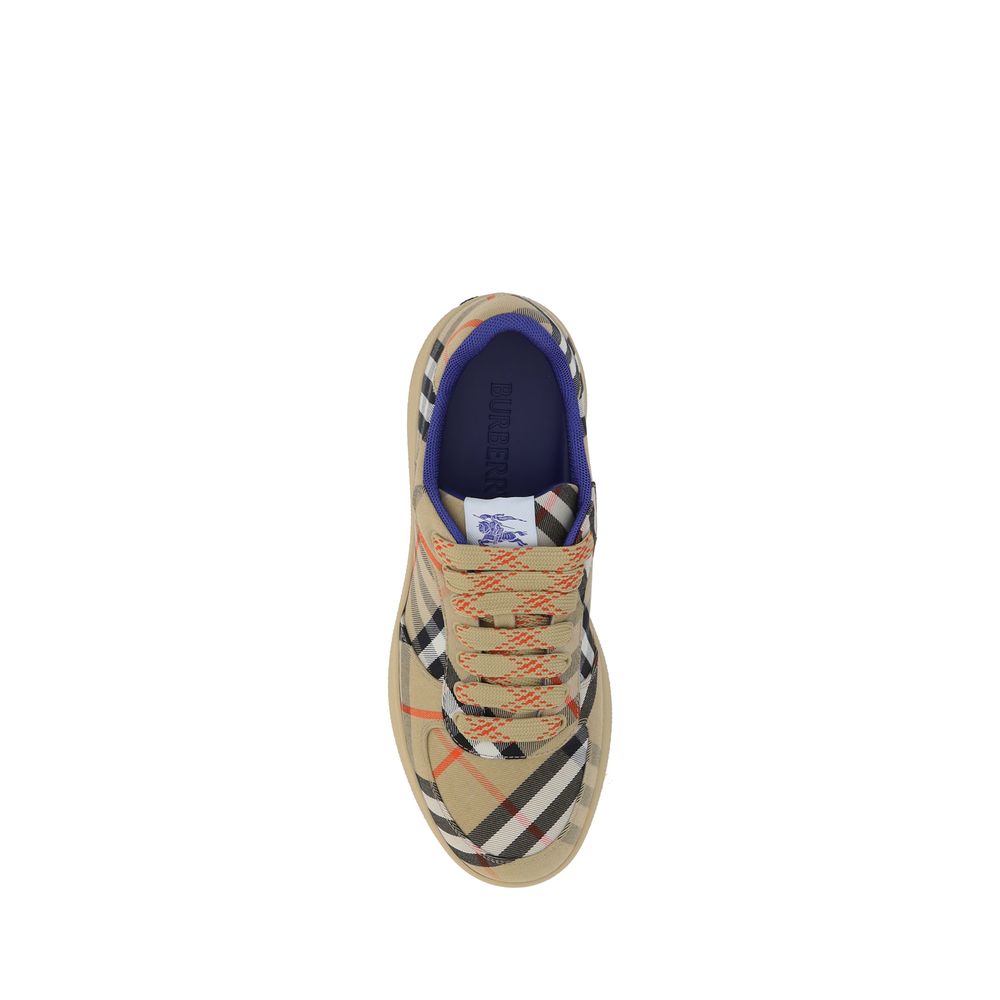 Burberry Beige Fabric Low Top Sneakers