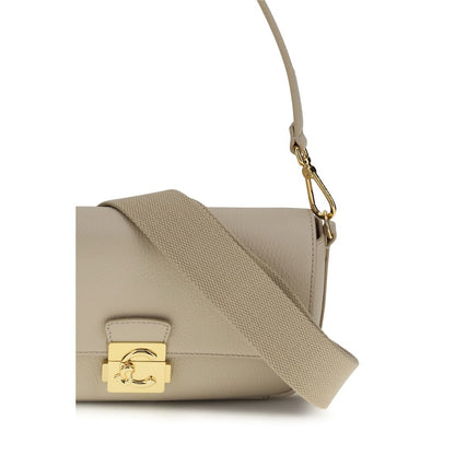 Coccinelle Beige Calf Leather Bos Taurus Shoulder Bag