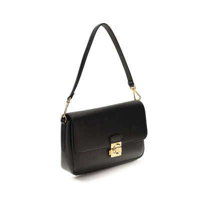 Coccinelle Black Calf Leather Bos Taurus Shoulder Bag