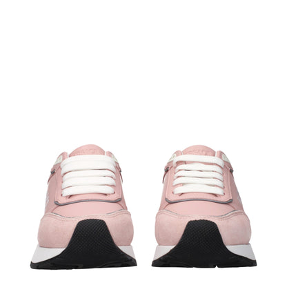 Versace Pink Leather Low Top Sneakers