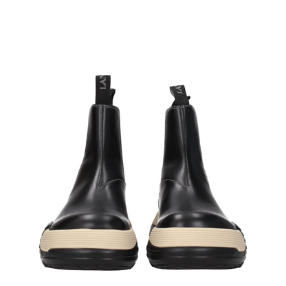 Lanvin Black Leather Ankle Boots