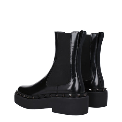 Valentino Garavani Black Leather Ankle Boots