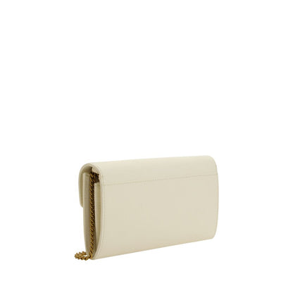 PINKO White Calf Leather Bos Taurus Shoulder Bag