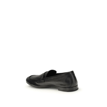Prada Black Goatskin Slip-On Loafers