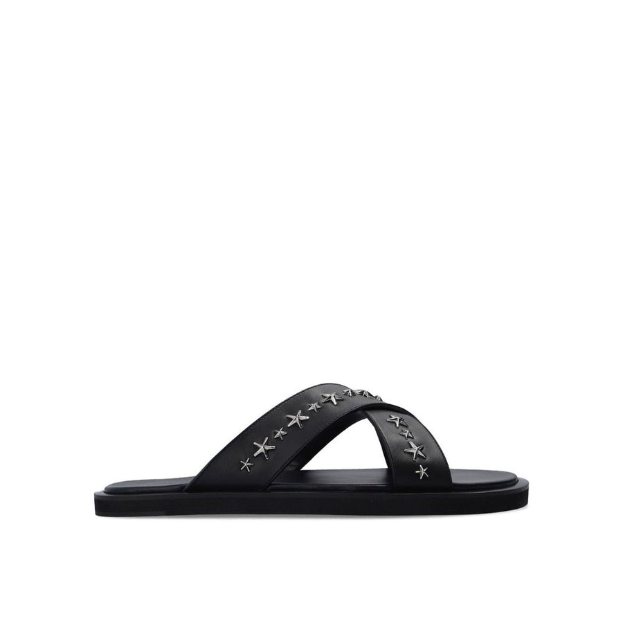 Jimmy Choo Black Calfskin Strap-On Sandals