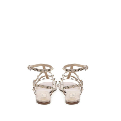 Valentino Garavani Beige Calfskin Flat Sandals