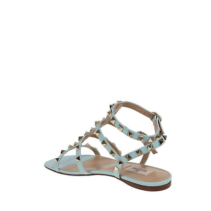 Valentino Garavani Blue Calfskin Flat Sandals
