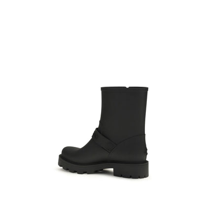 Jimmy Choo Black Polyurethane Rain Boots