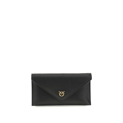 PINKO Black Calf Leather Bos Taurus Clutch Bag
