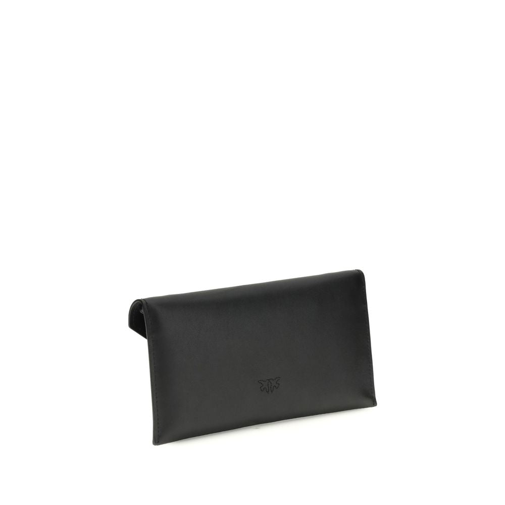 PINKO Black Calf Leather Bos Taurus Clutch Bag