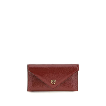 PINKO Bordeaux Calf Leather Bos Taurus Clutch Bag
