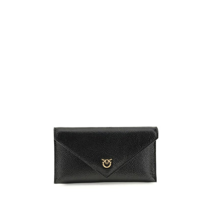 PINKO Black Calf Leather Bos Taurus Clutch Bag