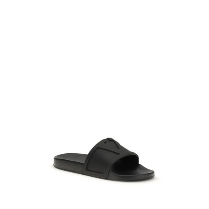 Valentino Garavani Black Rubber Sandals