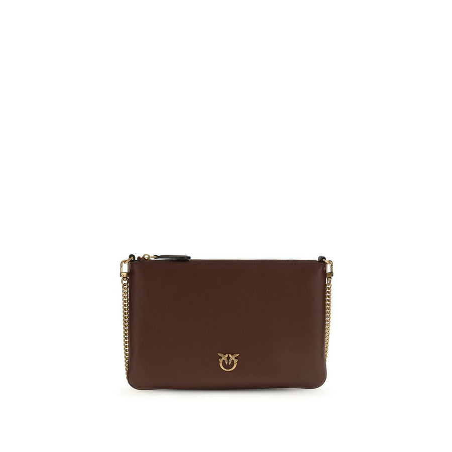 PINKO Bordeaux Calf Leather Bos Taurus Shoulder Bag