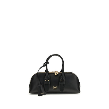 PINKO Black Calf Leather Bos Taurus Handbag