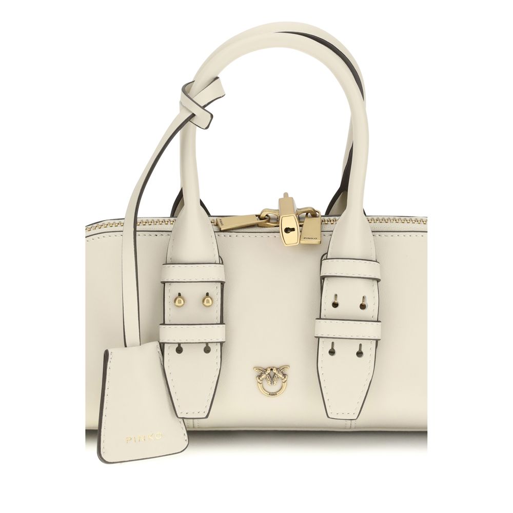 PINKO Beige Calf Leather Bos Taurus Handbag