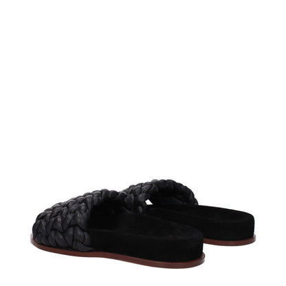 Chloé Black Leather Slippers