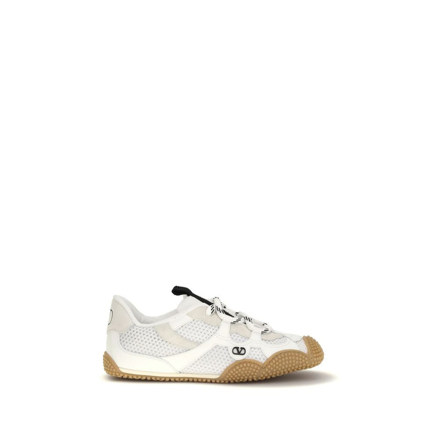 Valentino Garavani White Calf Leather Bos Taurus Athletic Sneakers